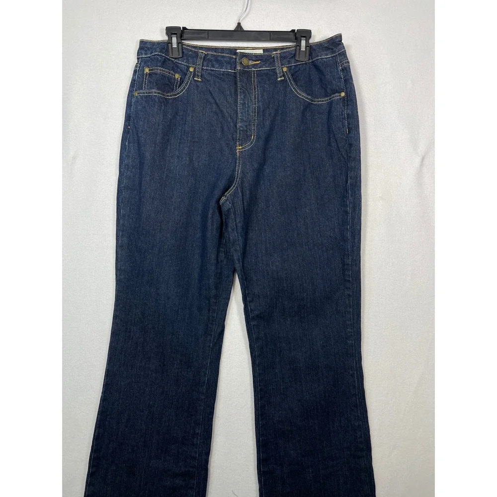 St Johns Bay Stretch Jeans Women 16 Dark‎ Bootcut Wash Denim Relaxed Fit Casual